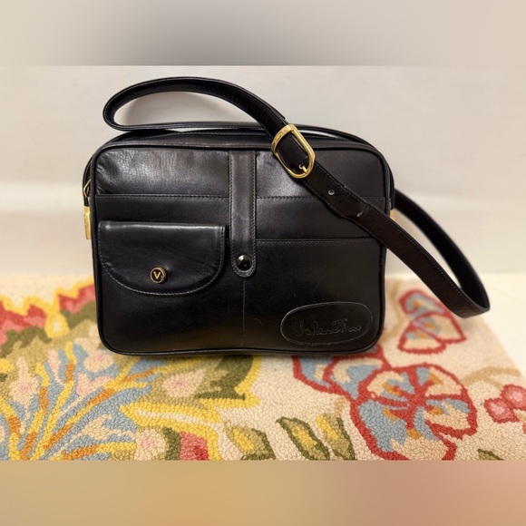 Valentino By Mario Valentino Handbags - MARIO VALENTINO Unisex Rare Vintage Black Leather Satchel Crossbody